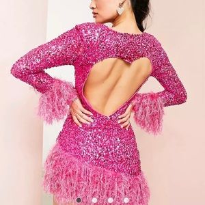 Adorable pink sequin heart dress!! Size small.